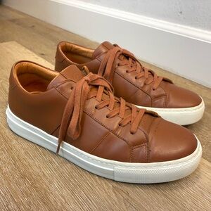 GREATS Leather Low Top Sneakers Brown White Sole Men’s Shoes Size US 8.5